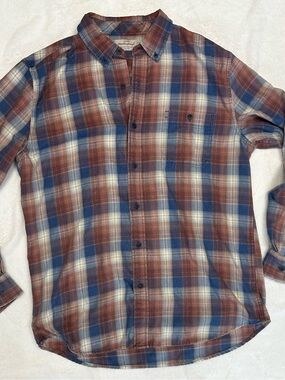 Weatherproof Men's Plaid Button-Down Shirt - Blue & Brown
